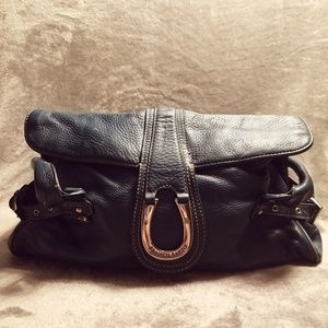 Franco Sarto Blue Leather Shoulder Bag